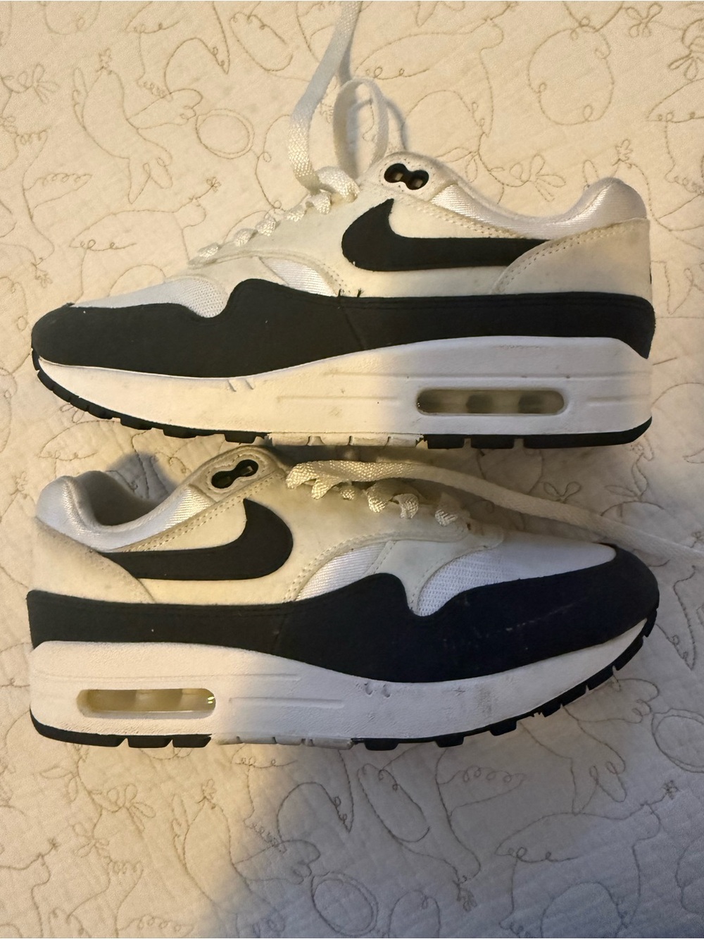 Nike White and Black Low-Top Trainers